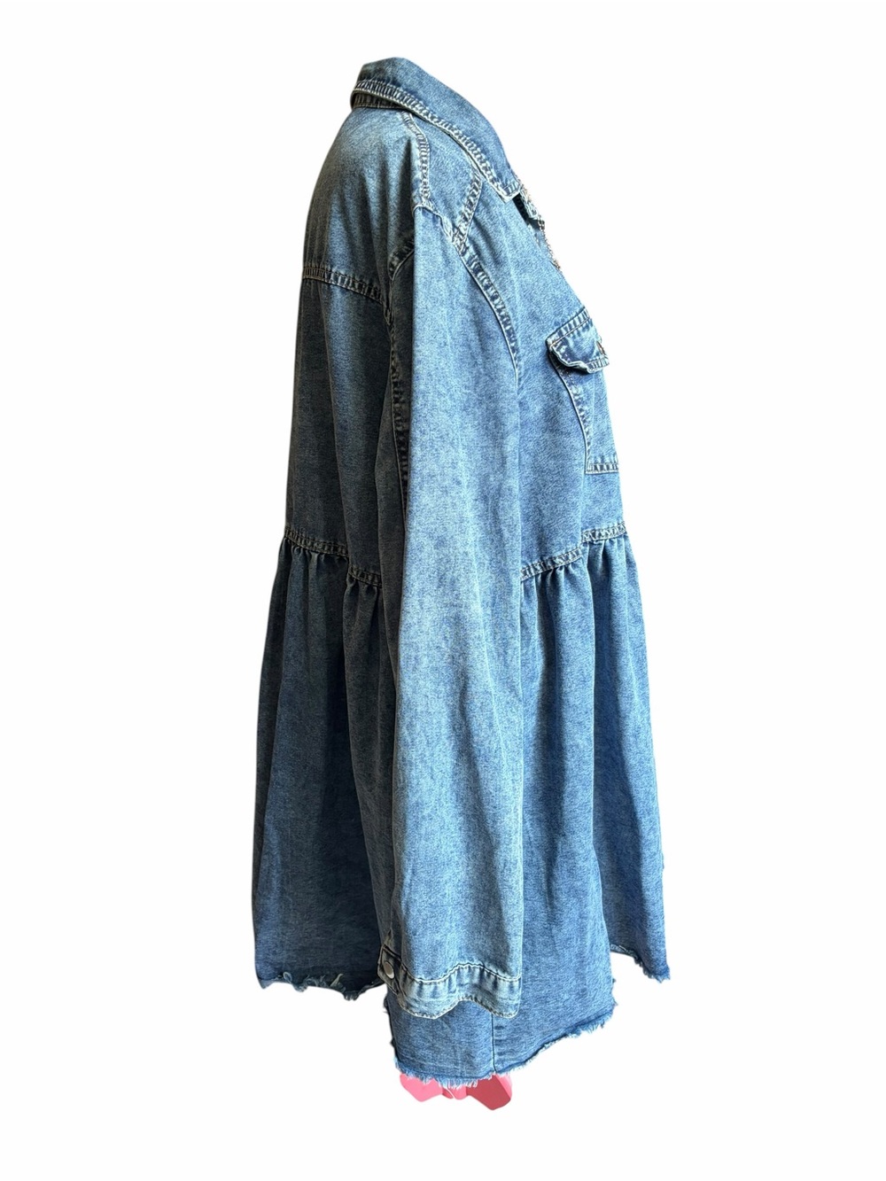 Denim Cottagecore Button Up Dress - Picture 3 of 6
